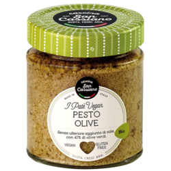 Organic green olive pesto sauce