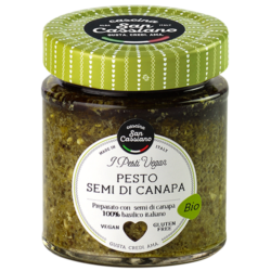 Organic basil and hemp seeds pesto sauce
