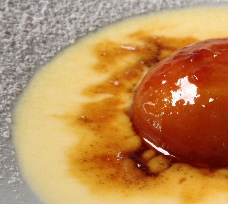 crema di tofu e pesche alla menta NO