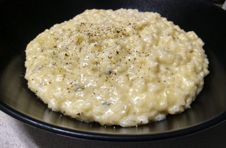 Risotto con gorgonzola y pera