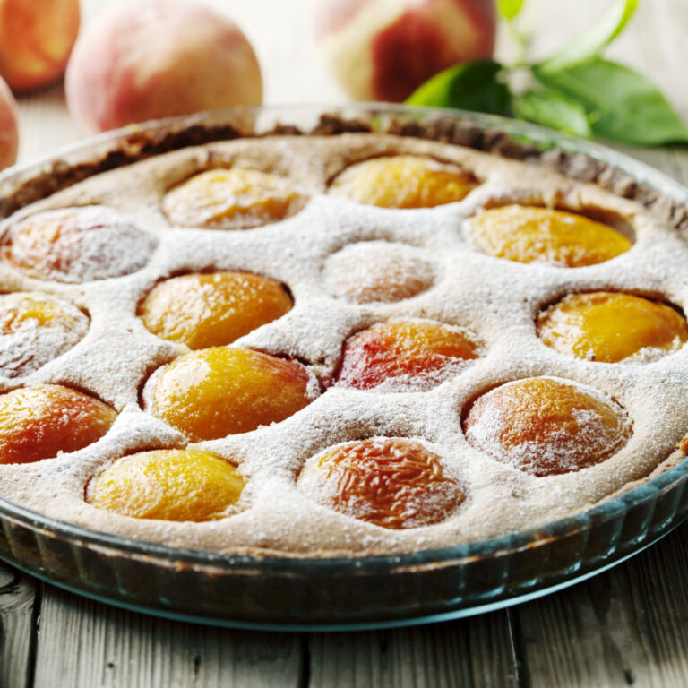 pesche sciroppate torta