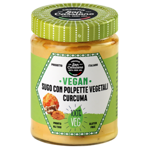Sugo con polpette vegetali alla curcuma