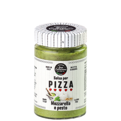 Salsa per pizza mozzarella e pesto di basilico